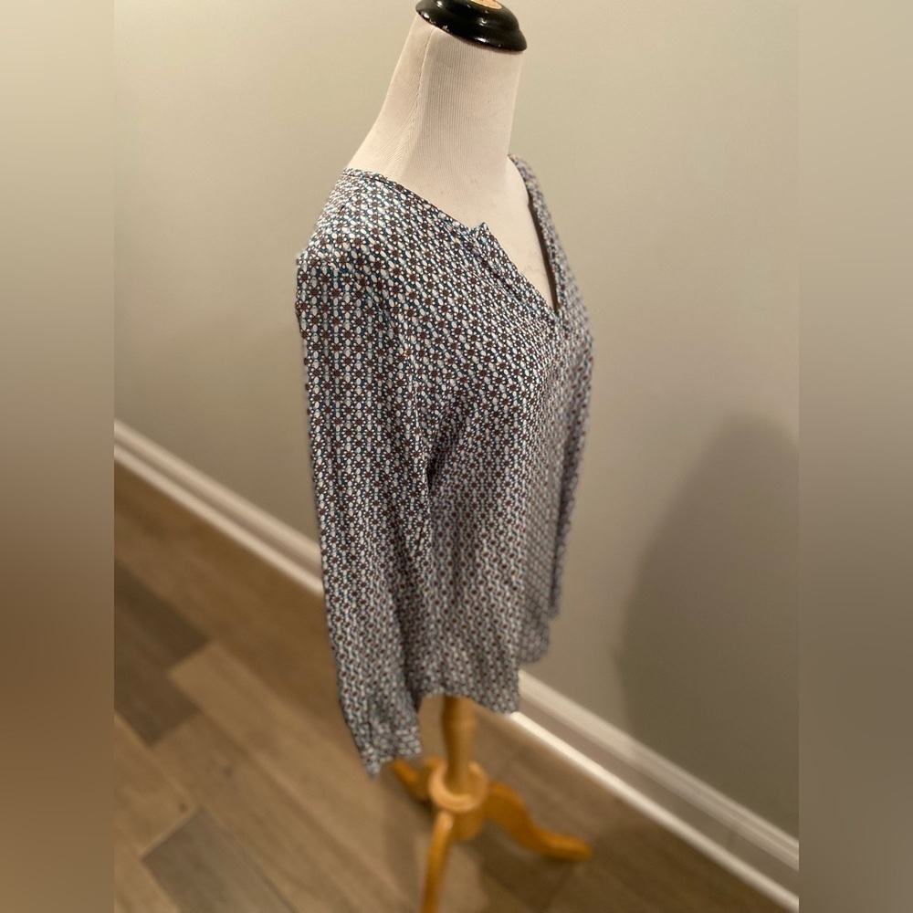 Joie Printed Long Sleeve Silk Blouse - Picture 3 of 5